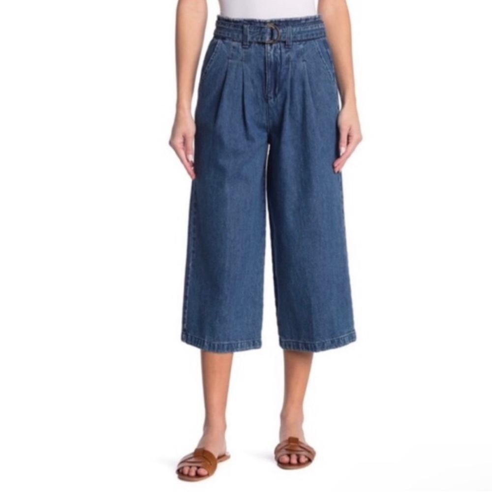 Blank NYC Denim Belted Wide leg Cropped Jean